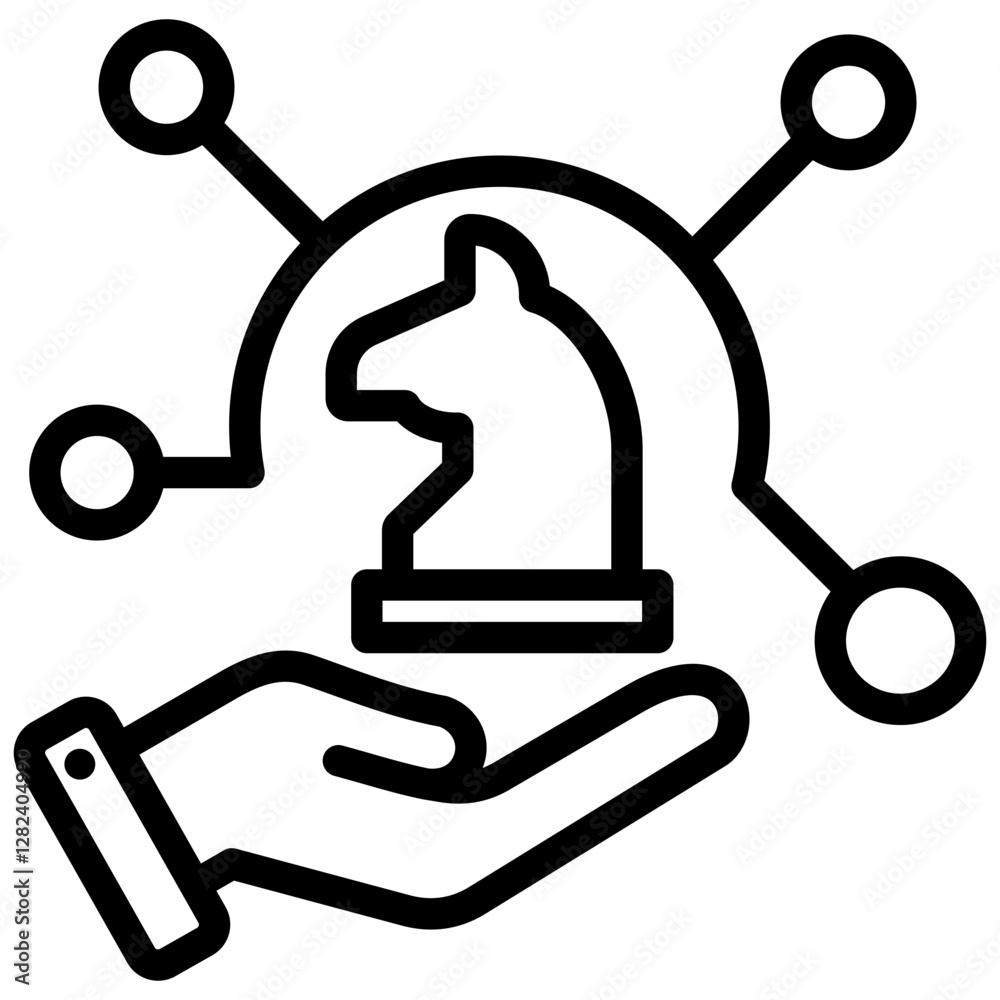 Poster cross channel strategy outline icon