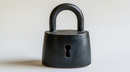 Fototapeta premium Black padlock security studio shot