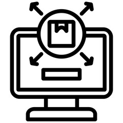 Digital Distribution Outline Icon