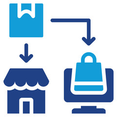 Multi Channel Distribution Dual Tone Icon