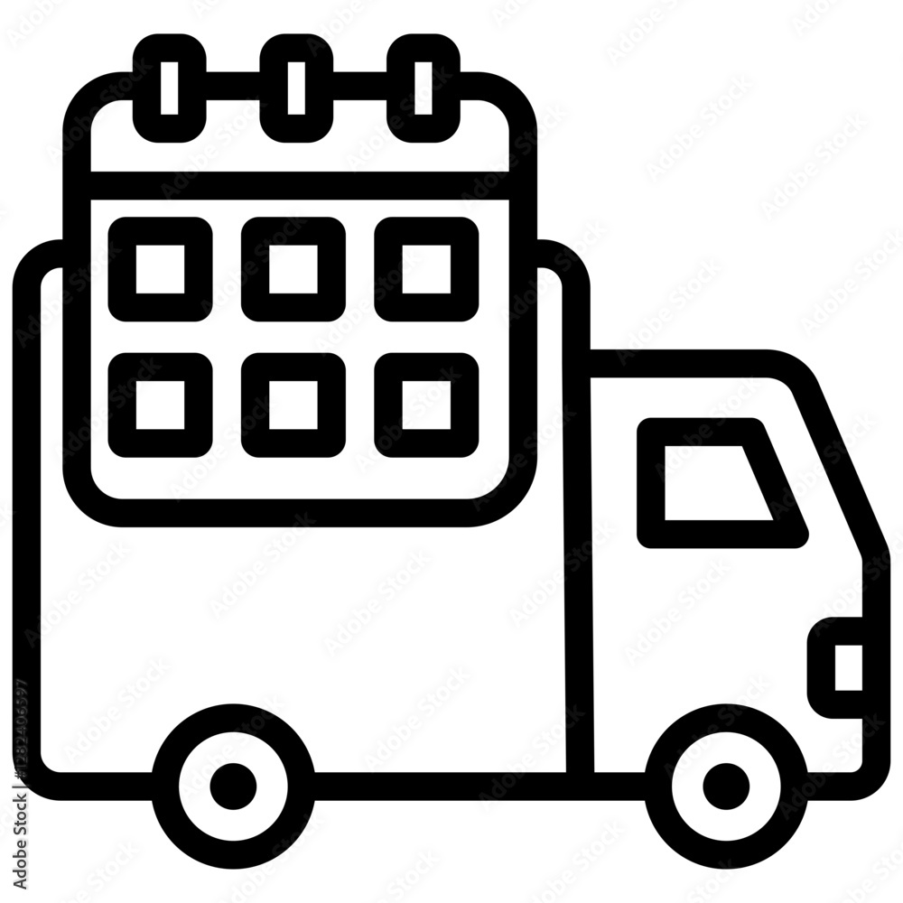 Poster delivery scheduling outline icon