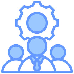Sales Force Management Lineal Blue Icon