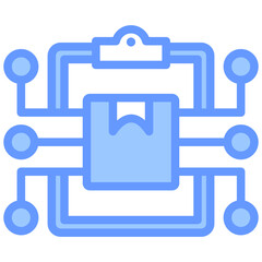Distribution Network Planning Lineal Blue Icon