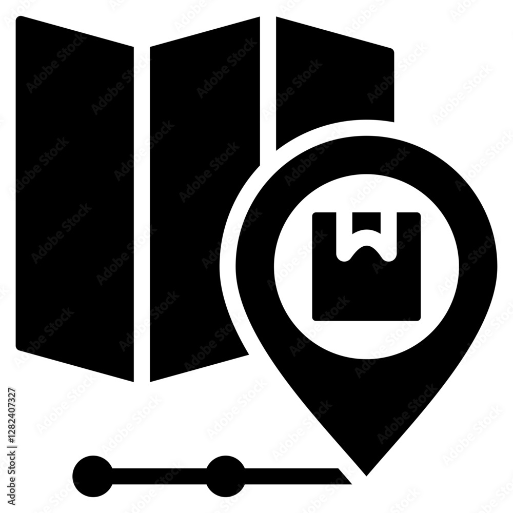 Poster Tracking And Tracing Solid Black Icon