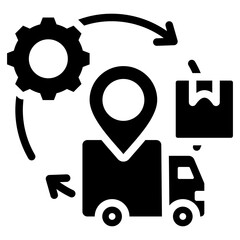 Supply Chain Coordination Solid Black Icon
