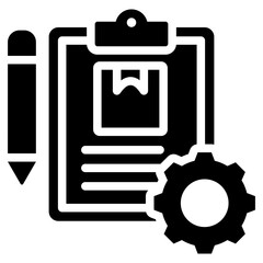 Order Processing Solid Black Icon