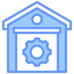 Warehouse Management Lineal Blue Icon