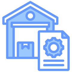 Stock Control Lineal Blue Icon