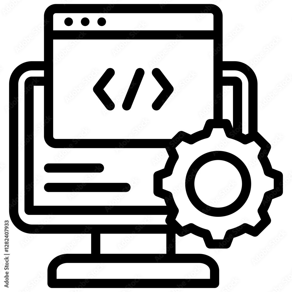 Poster web development outline icon