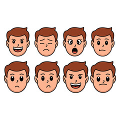 Set of Cartoon Facial Expressions