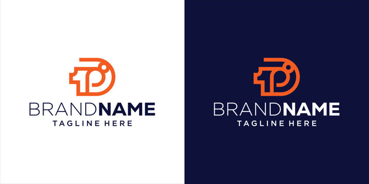 Creative D1 Human Abstract Logo Design, Design Inspiration, Illustration, Vector