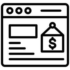 Renting Out Space For Ads Outline Icon