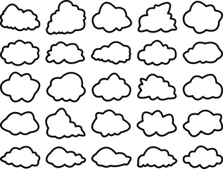 set of Organic cloud outline