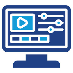 Fototapeta premium Video Editing Dual Tone Icon