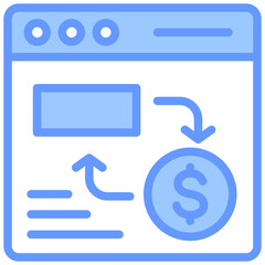 Domain Flipping Lineal Blue Icon