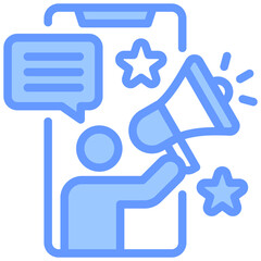 Social Media Influencer Lineal Blue Icon