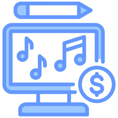 Creating And Selling Music Lineal Blue Icon