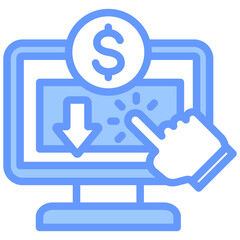 Selling Digital Download Lineal Blue Icon
