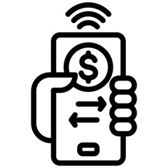 Electronic Funds Transfer Outline Icon