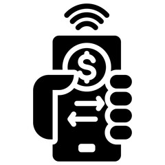Electronic Funds Transfer Solid Black Icon