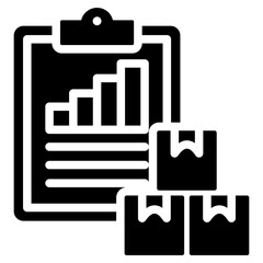 Procurement Reporting Solid Black Icon