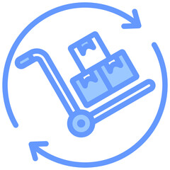 Procurement Cycle Lineal Blue Icon