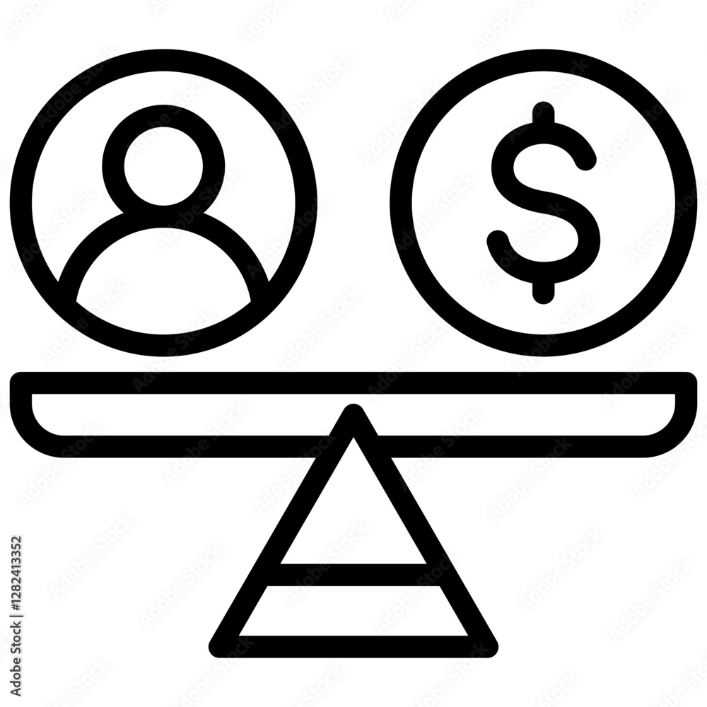 Aufkleber resource leveling outline icon