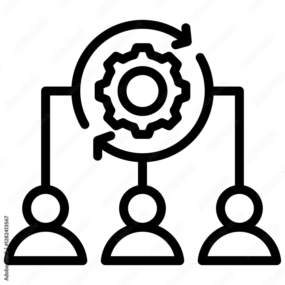 Poster project team dynamic outline icon