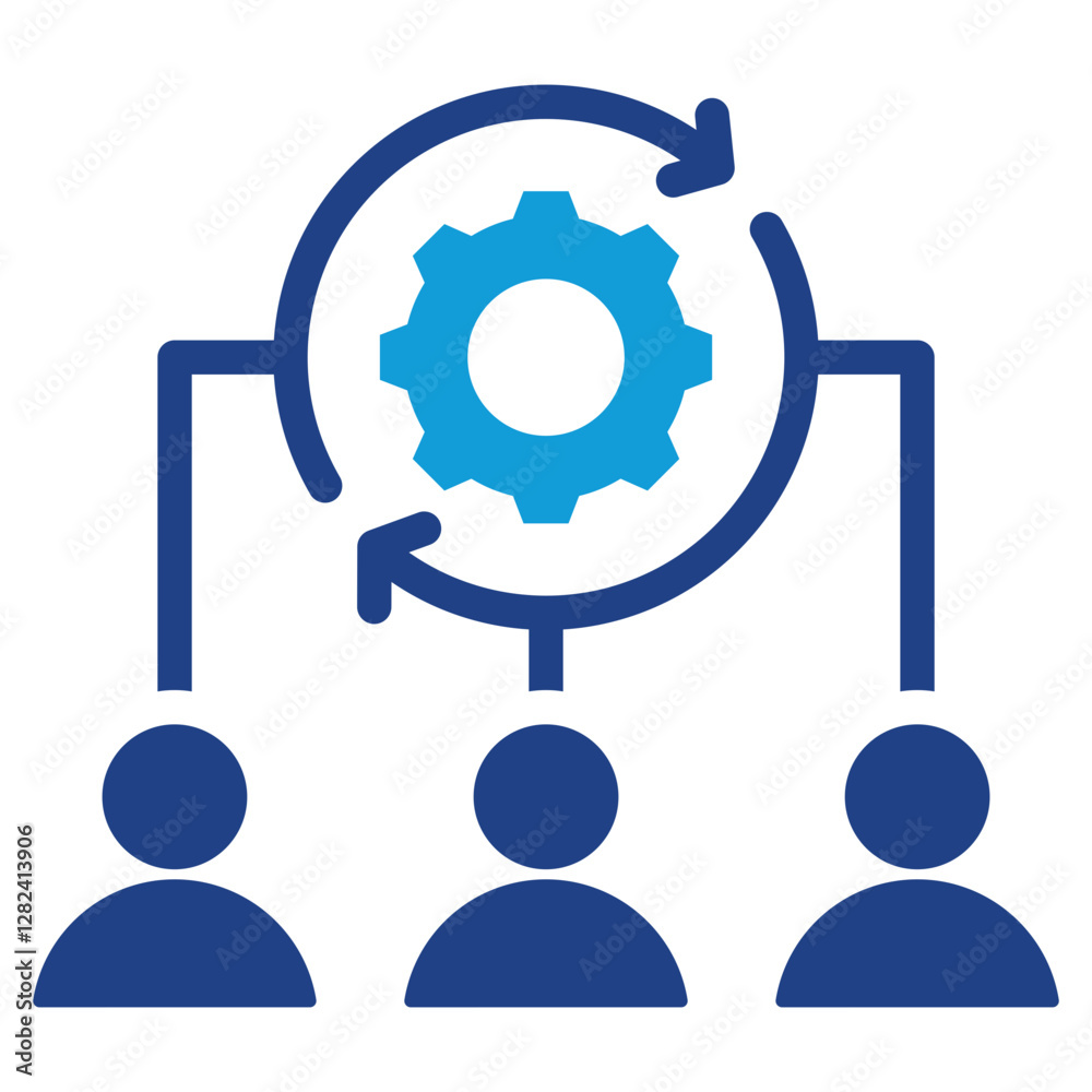 Poster project team dynamic dual tone icon