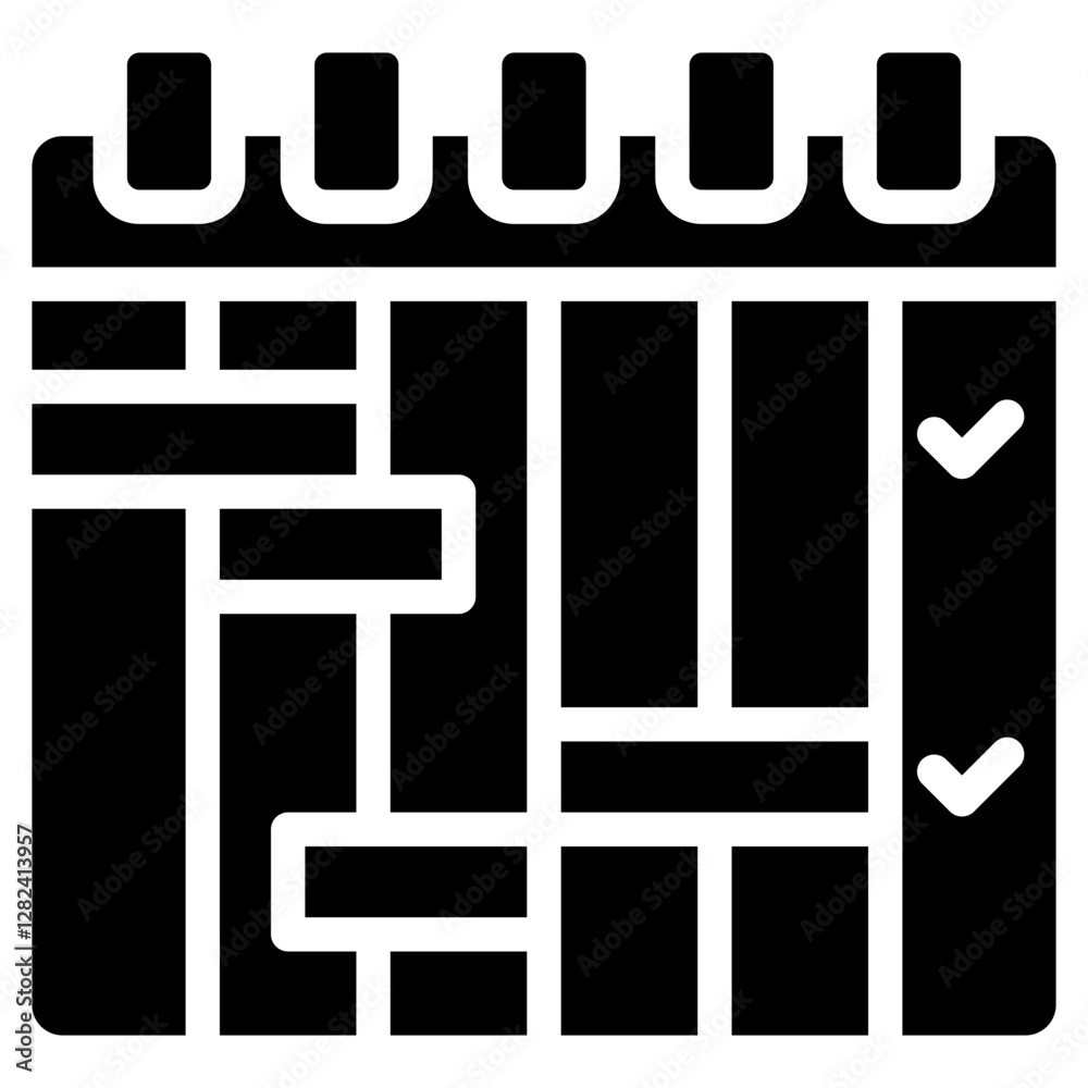 Poster project scheduling solid black icon