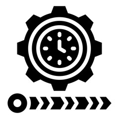 Timeline Management Solid Black Icon