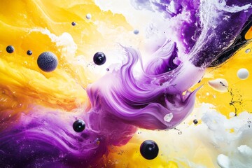Vibrant colors dance in an abstract explosion of fluid motion