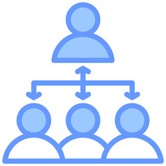 Team Coordination Lineal Blue Icon