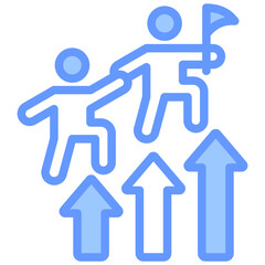 Leadership Lineal Blue Icon