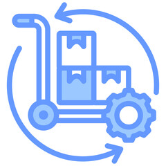 Procurement Management Lineal Blue Icon