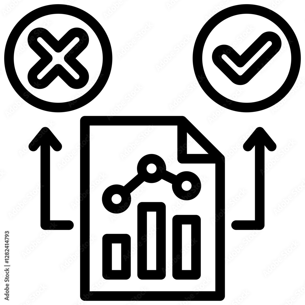 Aufkleber data driven decision making outline icon