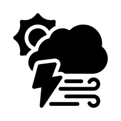 extreme weather glyph icon