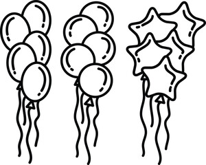 set of organic balloon vector outline