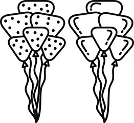 set of organic balloon vector outline