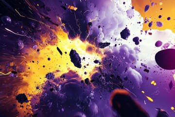 Cosmic explosion revealing the vibrant chaos of the universe at twilight