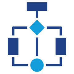 Obraz premium Process Flow Diagram Dual Tone Icon