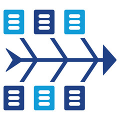 Fishbone Diagram Dual Tone Icon