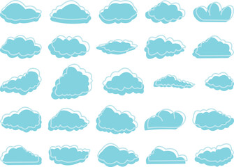 set of Cloud vector shape
