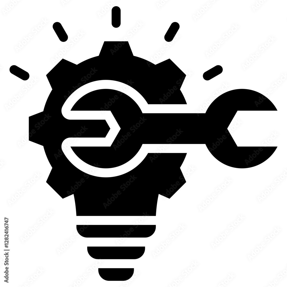 Poster Problem Solving Tools Solid Black Icon