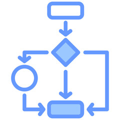 Process Mapping Lineal Blue Icon