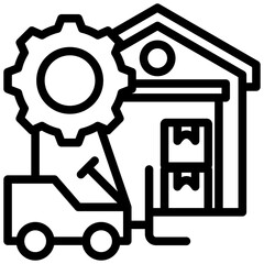 Warehouse Management Outline Icon