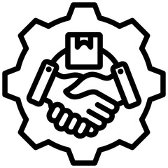 Supplier Relationship Management Outline Icon