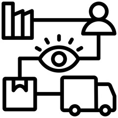 Supply Chain Visibility Outline Icon