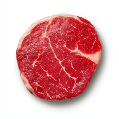 Obraz premium Fresh Cut Beef Steak Isolated on White Background for Cooking