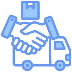 Logistics Partner Lineal Blue Icon